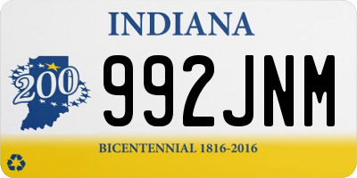 IN license plate 992JNM