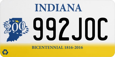 IN license plate 992JOC