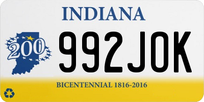 IN license plate 992JOK