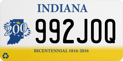 IN license plate 992JOQ