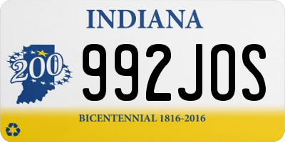 IN license plate 992JOS