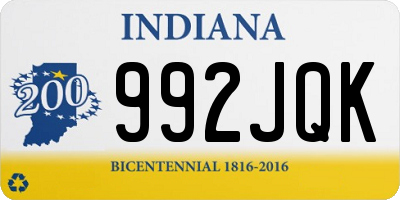 IN license plate 992JQK