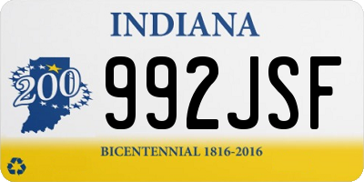 IN license plate 992JSF