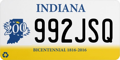 IN license plate 992JSQ