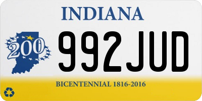IN license plate 992JUD
