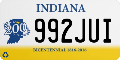 IN license plate 992JUI