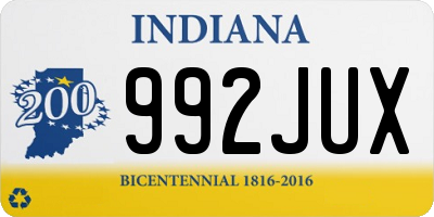 IN license plate 992JUX