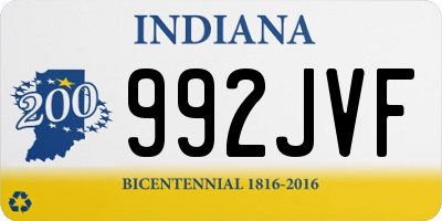 IN license plate 992JVF