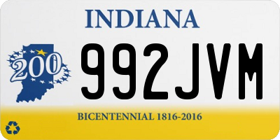 IN license plate 992JVM