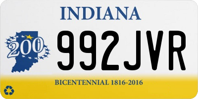 IN license plate 992JVR