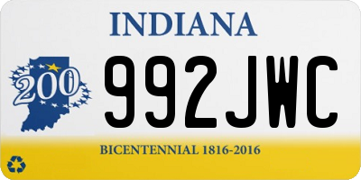 IN license plate 992JWC