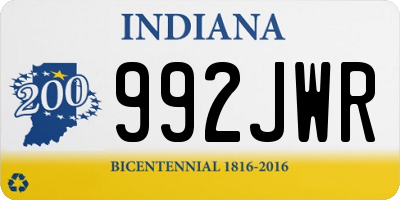 IN license plate 992JWR