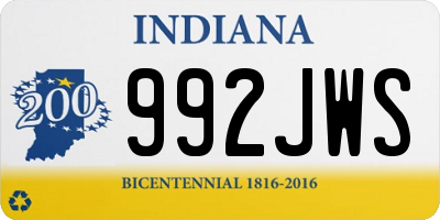 IN license plate 992JWS