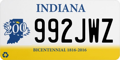 IN license plate 992JWZ