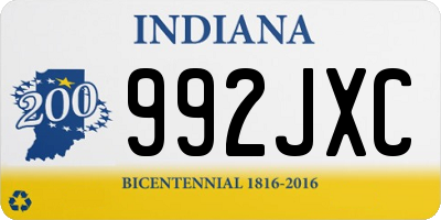 IN license plate 992JXC