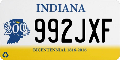 IN license plate 992JXF