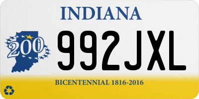 IN license plate 992JXL