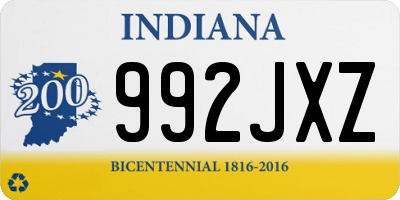 IN license plate 992JXZ