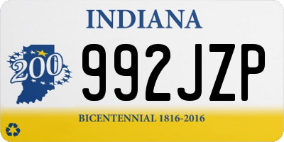 IN license plate 992JZP