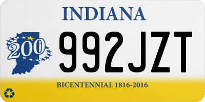 IN license plate 992JZT