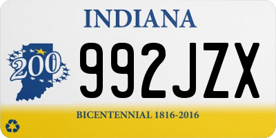 IN license plate 992JZX