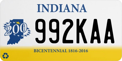 IN license plate 992KAA