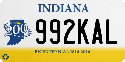 IN license plate 992KAL