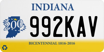 IN license plate 992KAV