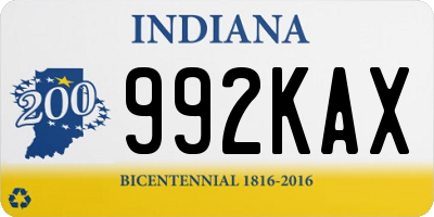 IN license plate 992KAX