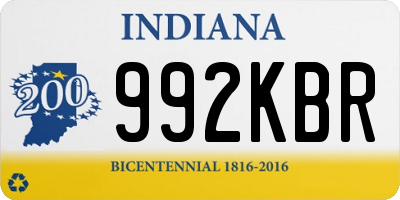 IN license plate 992KBR