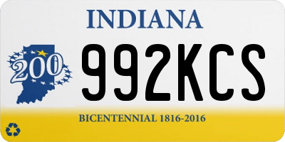 IN license plate 992KCS