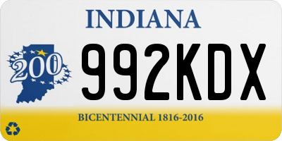 IN license plate 992KDX