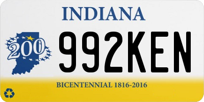 IN license plate 992KEN