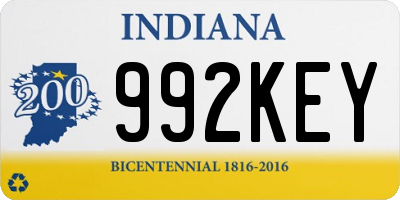 IN license plate 992KEY