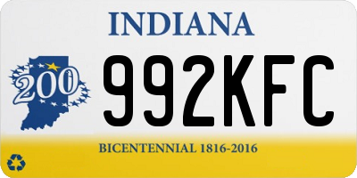 IN license plate 992KFC