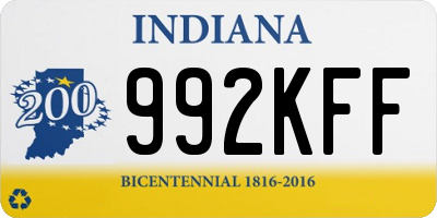 IN license plate 992KFF