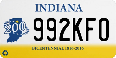 IN license plate 992KFO