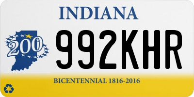 IN license plate 992KHR