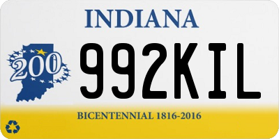 IN license plate 992KIL