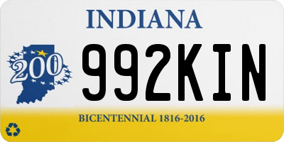 IN license plate 992KIN