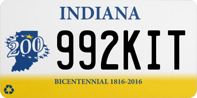 IN license plate 992KIT