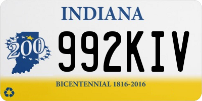 IN license plate 992KIV