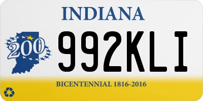 IN license plate 992KLI