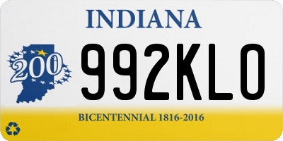 IN license plate 992KLO