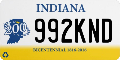 IN license plate 992KND