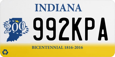 IN license plate 992KPA