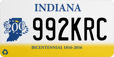 IN license plate 992KRC