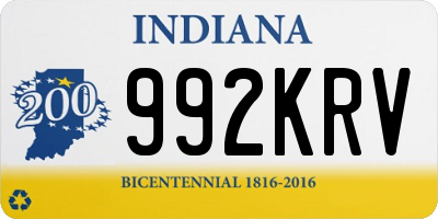 IN license plate 992KRV