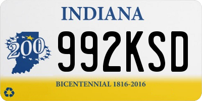 IN license plate 992KSD