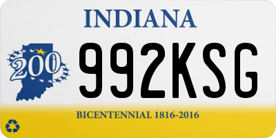 IN license plate 992KSG